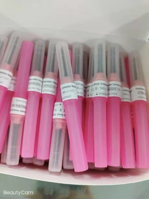 निष्फल गुलाबी हरा नीला डिस्पोजेबल रक्त संग्रह सुई 18g-23G