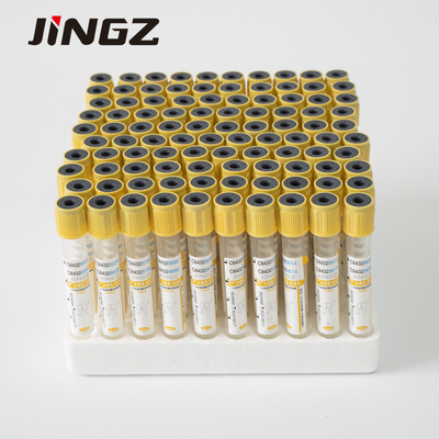 येलो कैप वैक्यूम 6ml जेल क्लॉट एक्टिवेटर ट्यूब 13 * 100mm सिंगल यूज