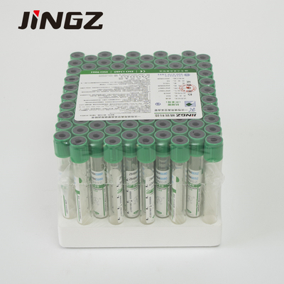 2-5ml ग्लास प्लास्टिक रक्त नमूना संग्रह ट्यूब ग्रीन लिथियम हेपरिन Vacuum