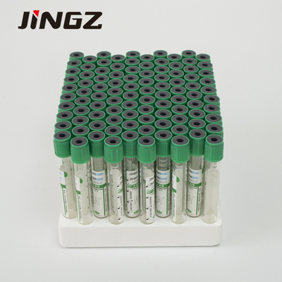 2-5ml ग्लास प्लास्टिक रक्त नमूना संग्रह ट्यूब ग्रीन लिथियम हेपरिन Vacuum