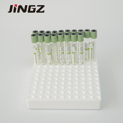 हल्का हरा सोडियम हेपरिन रक्त नमूना संग्रह ट्यूब 2-10ml ग्लास प्लास्टिक