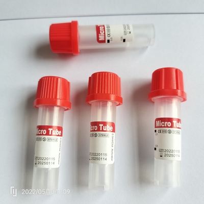 कोई additive नहीं लाल मिनी ट्यूब 0.5ml बाल रक्त संग्रह ट्यूब