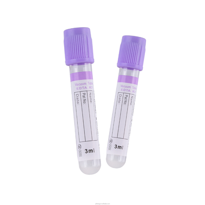 छिड़काव K3edta Vacuum 2ml ग्लास बैंगनी रक्त परीक्षण बोतल OEM लेबल