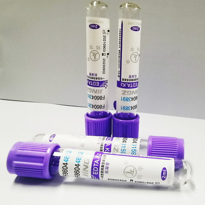 13*75mm K3 EDTA रक्त संग्रह ट्यूब लैवेंडर शीर्ष Vacuum