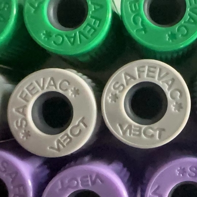 SAFEVAC क्लोज्ड टाइप ब्लड ट्यूब कैप रबर स्टॉपर Dia.13mm असेंबल्ड कैप के साथ