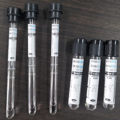 ब्लैक कैप 1.6ml 1.28ml सोडियम साइट्रेट 3.8% ESR ट्यूब ब्लड टेस्ट ट्यूब