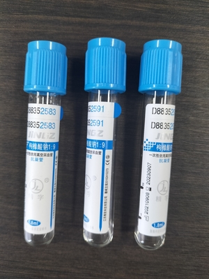 ब्लू सोडियम साइट्रेट ब्लड कलेक्शन ट्यूब 1.8ml-4.5ml