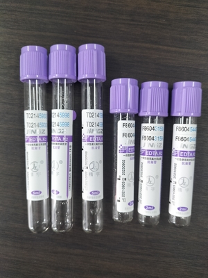 16*100mm व्यास K2 EDTA ट्यूब 1ml-10ml क्षमता प्लास्टिक/ग्लास के साथ