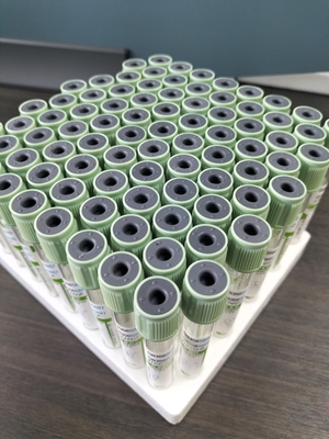 मेडिकल ब्लड कलेक्शन ट्यूब 2ml-10ml हल्की हरी टोपी प्रेस टोपी के साथ ब्लड टेस्ट ट्यूब