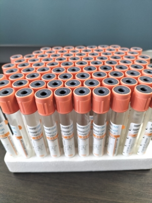 ऑरेंज या रेड कैप प्रो-कोएग्यूलेशन ट्यूब के साथ थक्का एक्टिवेटर 4ml 5ml 6ml ब्लड टेस्ट ट्यूब