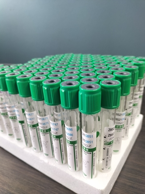 ग्रीन कैप 2ml-10ml सोडियम हेपरिन ट्यूब मेडिकल ब्लड कलेक्शन टेस्ट ट्यूब के लिए