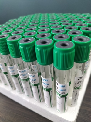 ग्रीन कैप 2ml-10ml सोडियम हेपरिन ट्यूब मेडिकल ब्लड कलेक्शन टेस्ट ट्यूब के लिए