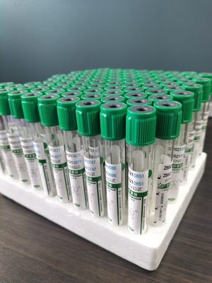 ग्रीन कैप 2ml-10ml सोडियम हेपरिन ट्यूब मेडिकल ब्लड कलेक्शन टेस्ट ट्यूब के लिए