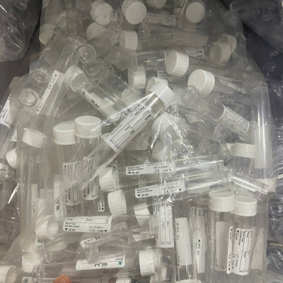 प्रयोगशाला नमूना परिवहन के लिए सफेद टोपी साधारण परीक्षण ट्यूब 10ml 16*100 मिमी