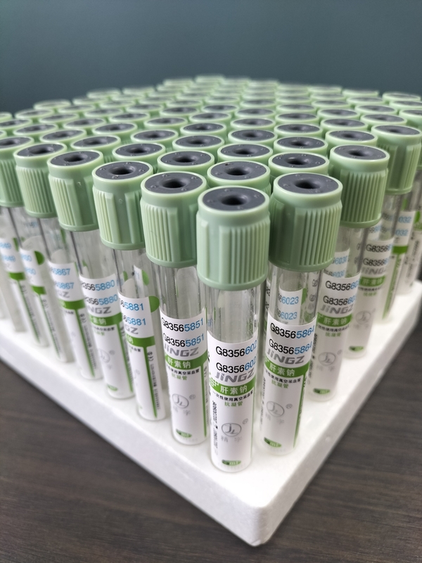 मेडिकल ब्लड कलेक्शन ट्यूब 2ml-10ml हल्की हरी टोपी प्रेस टोपी के साथ ब्लड टेस्ट ट्यूब